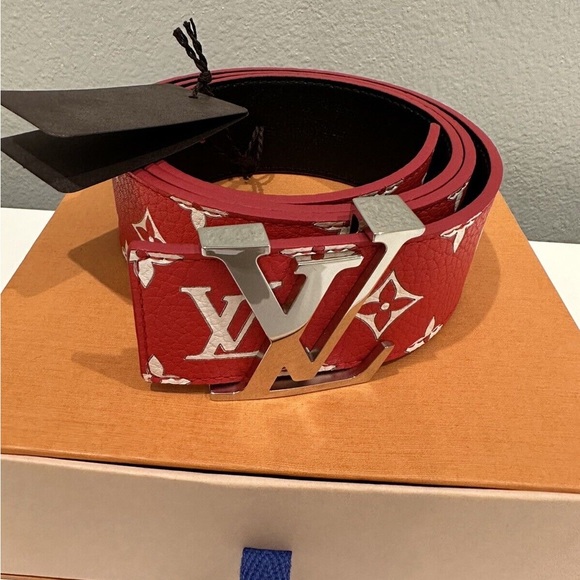 Louis Vuitton x Supreme Red Belt LV Monogram 90/36 NWT - Picture 2 of 6